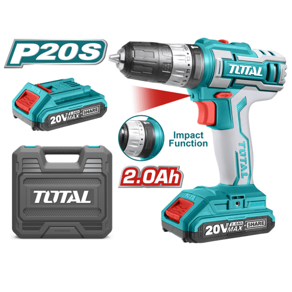 Cordless 20V Impact Drill, TOTAL TOOLS