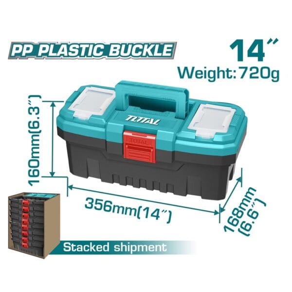 Plastic Tool Box 356mm (14"), TOTAL TOOLS