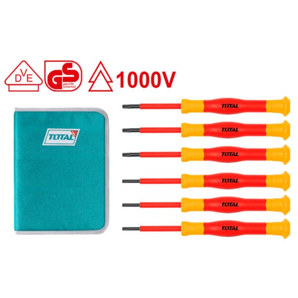 Screwdriver Set Insulated Precision 6Pcs, TOTAL TOOLS