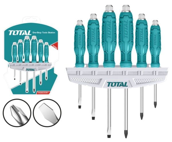 Screwdriver Set 6Pcs Go-Through, TOTAL TOOLS