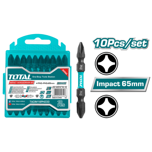 Upgrade your toolkit with the 10Pcs Impact S2 Screwdriver Bit Set from TOTAL TOOLS—durable, reliable, and ready for any job!