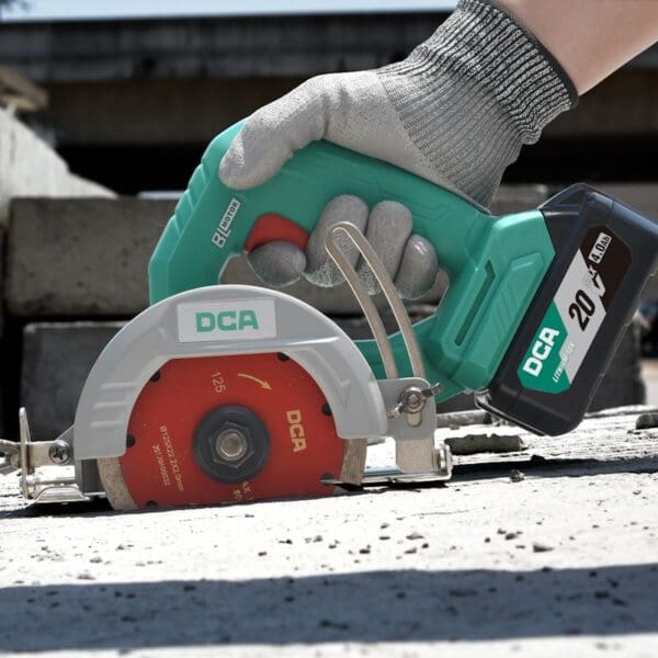 DCA 20V Cordless Brushless Marble Cutter 125mm Kit With 4.0Ah*1 & Charger