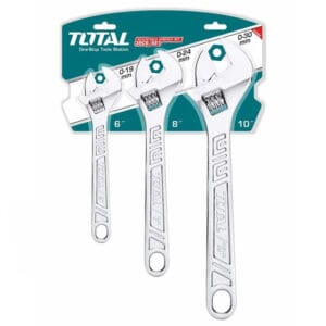 3 Pcs Adjustable Wrench Set, TOTAL TOOLS