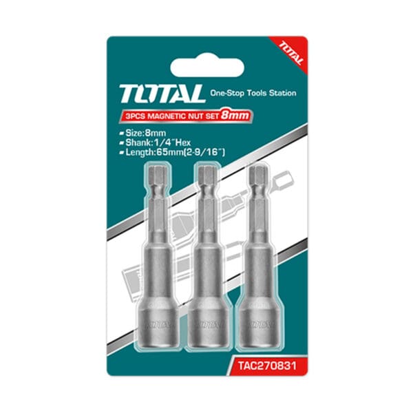 Magnetic Nut 3Pcs Set 10mm, TOTAL TOOLS