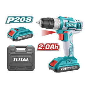 Cordless 20V Drill Set Speed: 0-400/0-1500/min Torque Settings 15+1, TOTAL TOOLS