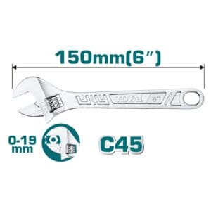 Adjustable Wrench 150mm (6"), TOTAL TOOLS