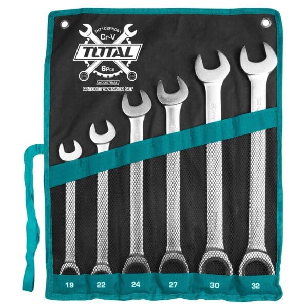 Ratchet Spanner Set 6Pcs Industrial, TOTAL TOOLS