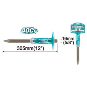 Concrete Chisel 305mm Handle Size: 16mm, TOTAL TOOLS